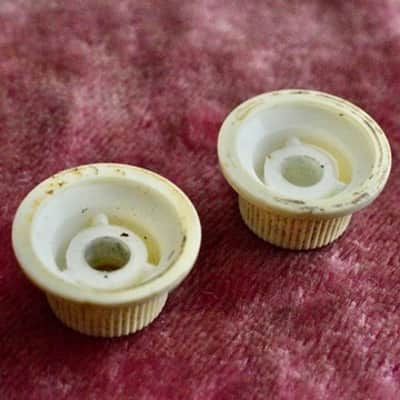 Vintage 1960's Fender Jazzmaster Knob Set PRE-CBS Volume Tone Knob Slab board Clay dot JM image 9