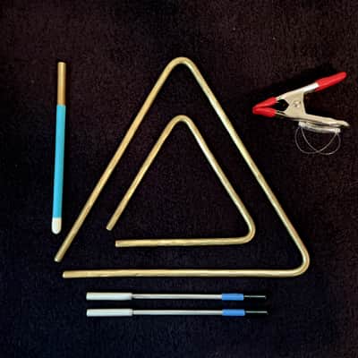 Custom Hammered C260 Brass Alloy Triangles (sound file) image 1