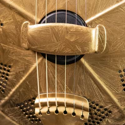 National Gold Dueco 14-Fret Resonator Guitar with Hardshell Case image 8