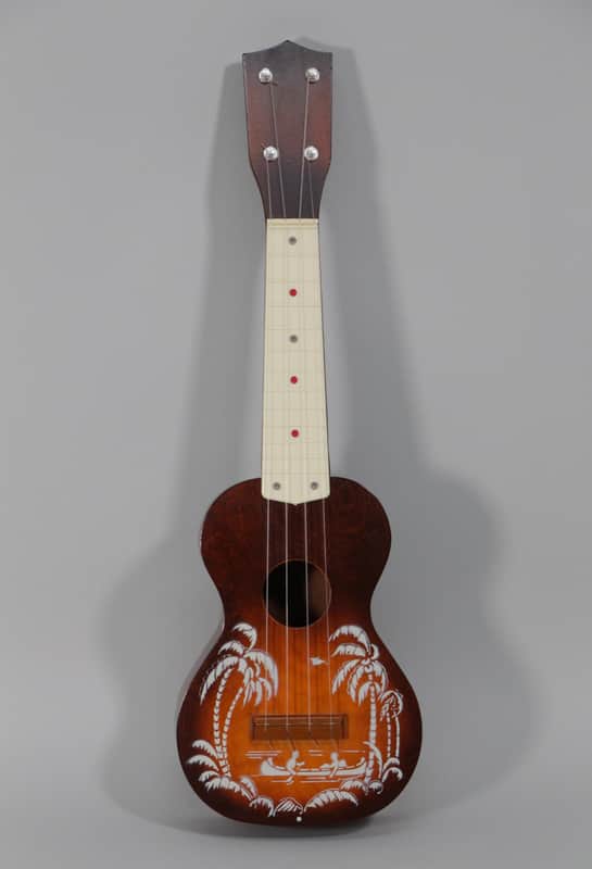 Vintage Harmony Silvertone Soprano Ukulele Palm Tree Stencil image 1