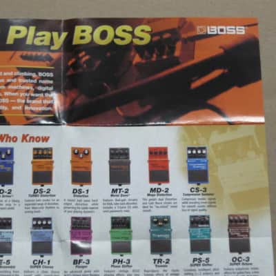 very clean Boss Product Lineup 2004 Vol.1 (fold open product catalog - fully open it is 14 inches L x 10 inches W), printed in Taiwan 2004 image 15