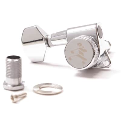 Genuine Tone Ninja 19:1 Locking Tuners, 6 Inline Staggered set, Left Handed, Chrome