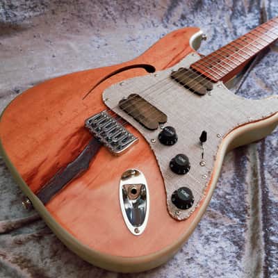 GB Liuteria Traditional Strato semi hollow european walnut relic and resin image 19