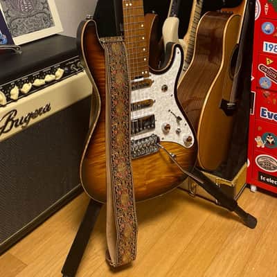 Pardo retro guitar strap model Brown Royal, backing suede image 2