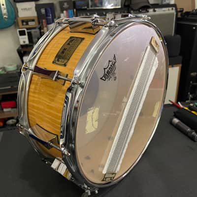 Pork Pie 6x14 10-Lug Snare (2008) Natural Curly Maple image 15