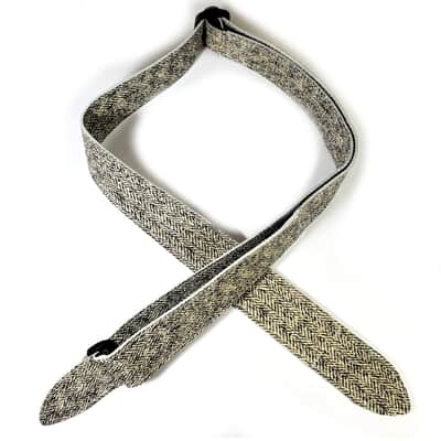 Tweed Pattern Premium Leather Guitar Strap-Black White Tweed Design Leather Guitar Strap -Leather Guitar Strap-Acoustic, Electric Bass Guitar image 5