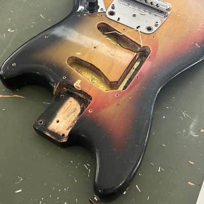 Vintage Fender Mustang Body Partially Loaded 1971 - Sunburst image 4