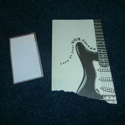 Vintage 1960's "Care of Your Vox Guitar" Warranty Card/NOS Window Sticker! image 1