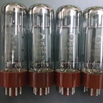 Svetlana EL34 Winged =C= Matched Quad Tubes New Old Stock Winged C EL-34 Russian Tube image 1