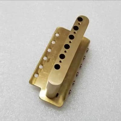 Whole Brass Tremolo Full Block 6-Point Style 52.5mm All Brass Vintage Strat Style Bridge-M1152 image 4
