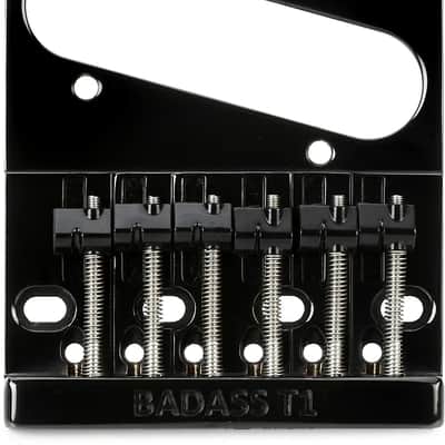 Leo Quan Badass T1 Black, Best Sustain Upgraded 6 Pc Bridge Saddle Plate fits Vintage (4 Hole) Telecaster Guitars image 2