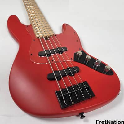 Marco Bass Guitars TFL-5 5-String 34.5" Satin Red Glockenklang - 9.84lbs image 6