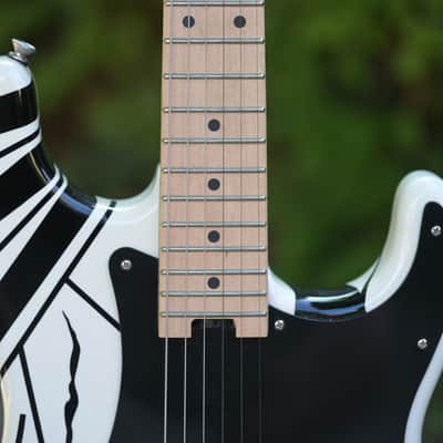 EVH Striped Series - White with Black Stripes image 5