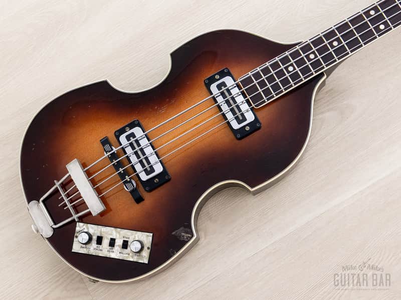 1974 Hofner 500/1 Beatle Bass Vintage Violin Bass Sunburst w/ Blade Pickups, Case image 1