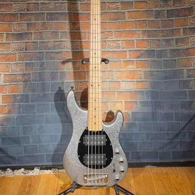 SPARKLE Ernie Ball Music Man StingRay 5 HH Maple Fretboard Silver Sparkle w/ OHSC image 2