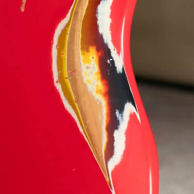 Nash JM-63 Electric Guitar - Fiesta Red over 3-Tone Burst with Hardshell Case image 12