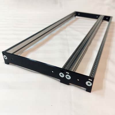 4U (3U+1U) 40HP Eurorack Rails Kit with Brackets & Threaded Inserts (Black / Silver) image 9