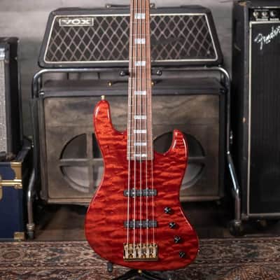 Sadowsky Limited Edition 2023 MasterBuilt 21-Fret 5-String Standard J/J Bass - Majestic Red Transparent image 2