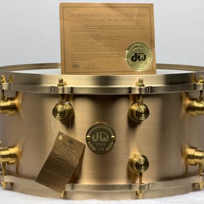 DW 6.5x14" True-Cast Snare Drum - Sand Cast Brushed Bell Bronze, MINT! image 1