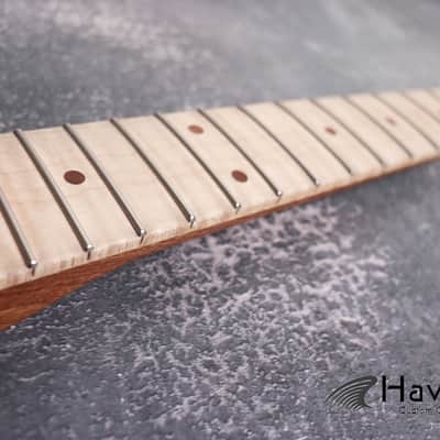 S Style Mahogany Neck flame Maple Board Stainless Steel Jescar Frets, S Type 22 Frets Guitar Replacement And Gadget image 8