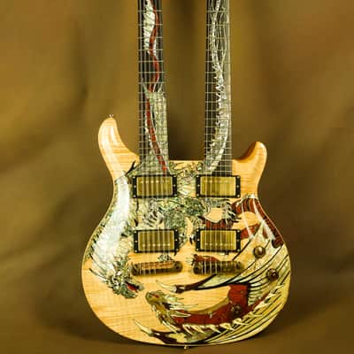 2005 PRS Dragon Double Neck Rare Natural Electric Guitar Paul Reed Smith image 4