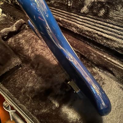 Barrington ntb 332 bass guitar. with midi installed 1990 blue flame image 12