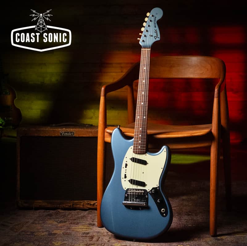2006 Fender '69 Mustang Matching Headstock MG69 Japan CIJ Old Lake Placid Blue image 1