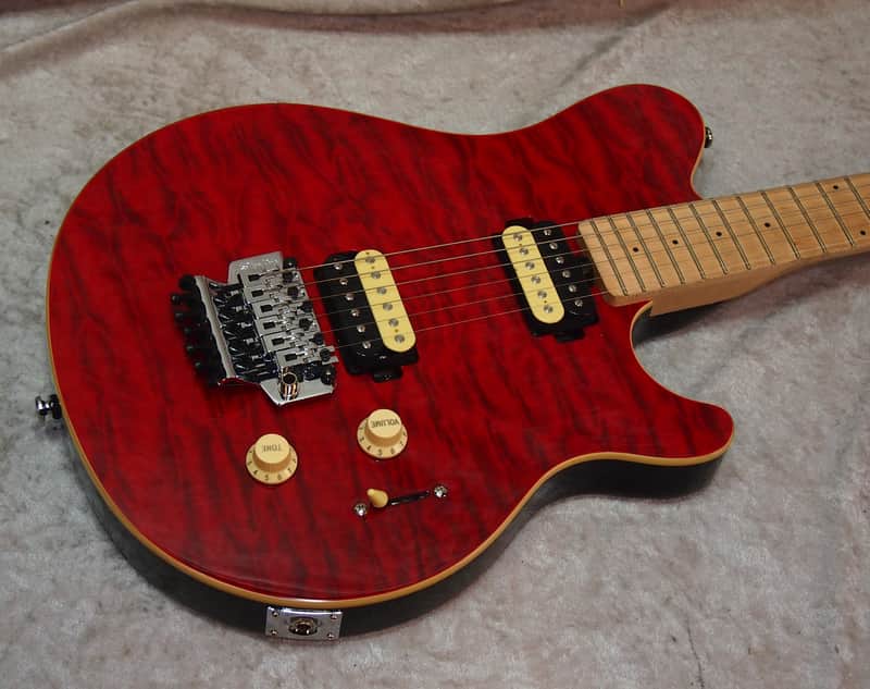 Sterling by Music Man SUB AX4 electric guitar in trans red finish