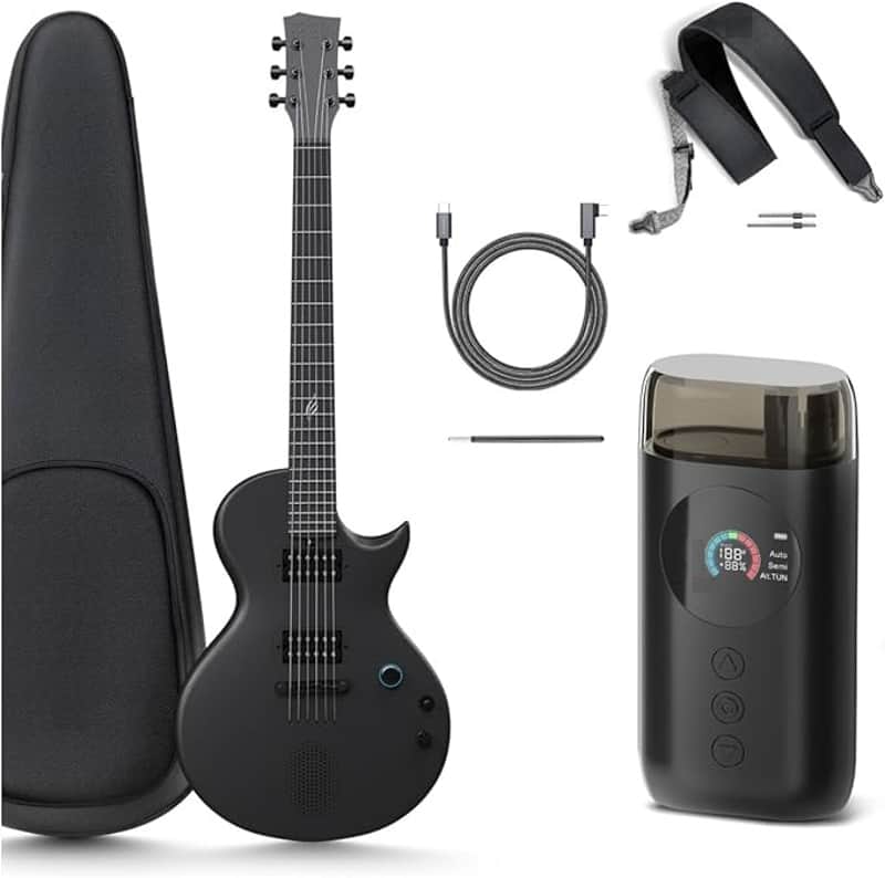 Electric Guitar Smart Electric Carbon Fiber Guitarra with 10W Wireless Speaker & Magnetic Strap & Auto guitar Tuner image 1