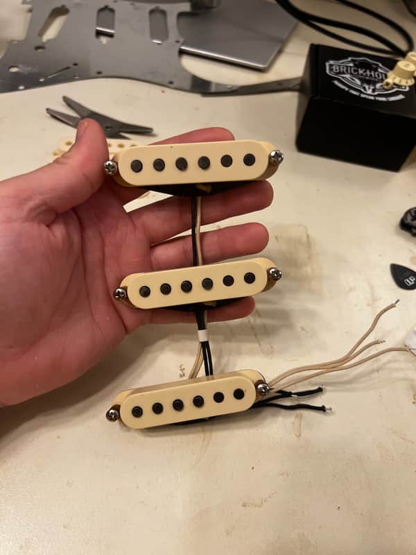 Fender Custom Shop Hand-Wired '57 Stratocaster Pickups “SGB” Aged White image 1