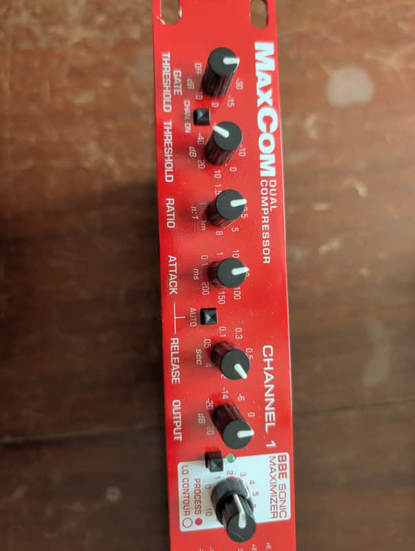 BBE MaxCom Dual-Channel Compressor/Limiter/Gate with Sonic Maximizer 2010s - Red image 1