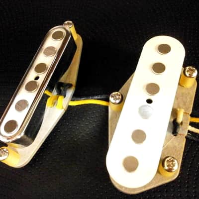 Q pickups Telecaster WHITE QUARTER POUND Pickups Set Custom Tele Bridge Neck .250" A5 Hand Wound image 2