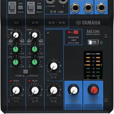 Yamaha MG06 6-Input Compact Stereo Mixer image 1