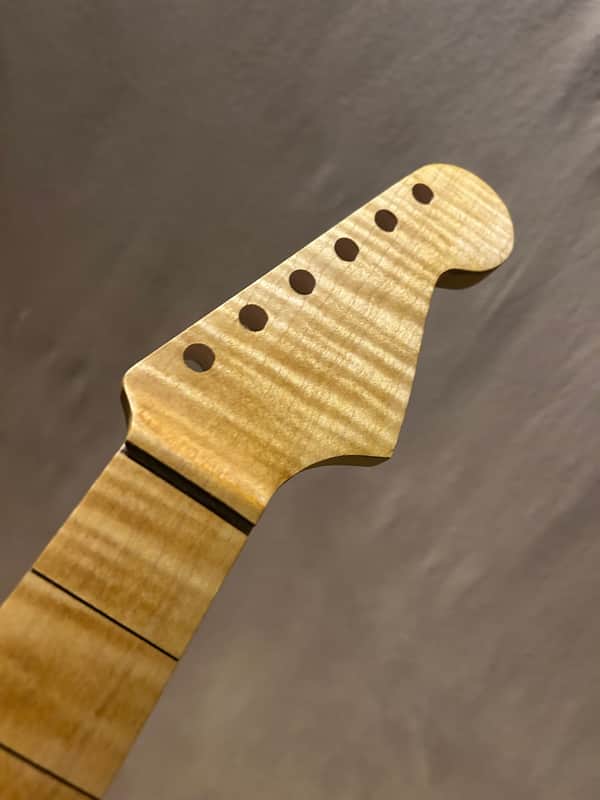 Ferocious Flame Maple Strat Guitar Neck Fits Fender & Warmoth image 1
