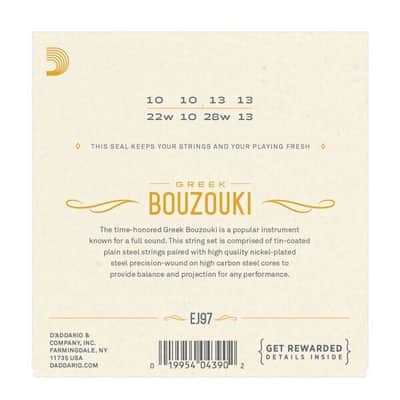 Bouzouki Strings D'addario EJ97 Greek Nickel Loop End image 2