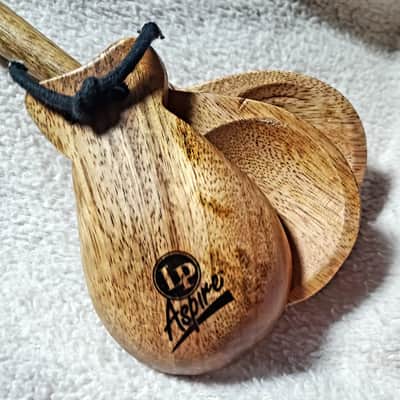 Latin Percussion LPA132 Aspire Castanets Single Pair w/ Handle - Wood image 1