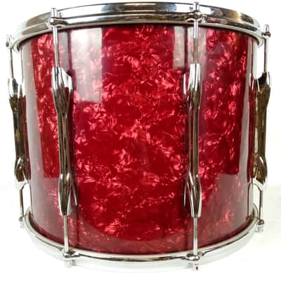 Premier 12x16" Red Marine Pearl Marching Tenor/Floor Tom Drum 3Ply Birch Vintage image 5