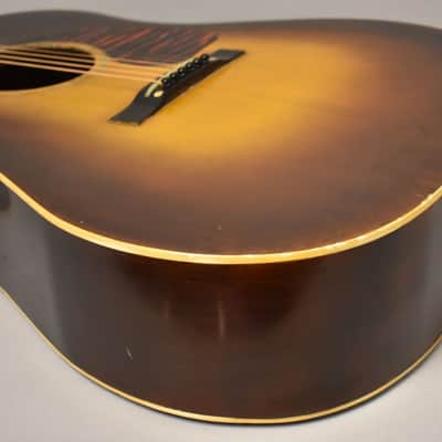 c. 1942 Gibson J-50/J-45 Jumbo Acoustic Banner Logo Refinished Sunburst w/HSC image 11