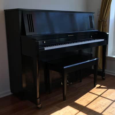 1994 Vintage Made in USA Baldwin 243HP Ebony Black Lacquer Acoustic Upright Studio Piano + Original Bench Key image 12