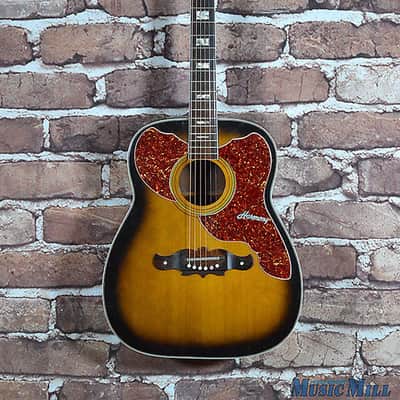 Vintage 1967 1968 Harmony H1265 Sovereign Deluxe Dreadnought Jumbo Acoustic Guitar image 2