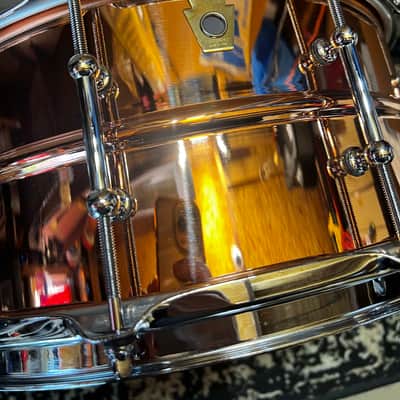 Mint Ludwig LC662T Copper Phonic 6.5x14" 10-Lug Snare Drum with Tube Lugs - Polished Copper image 2