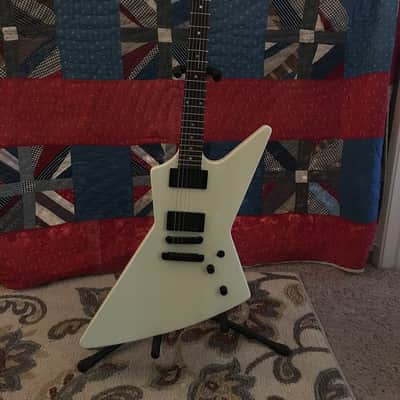 Esp style RRRcustom Explorer guitar 2016 Vintage White image 1