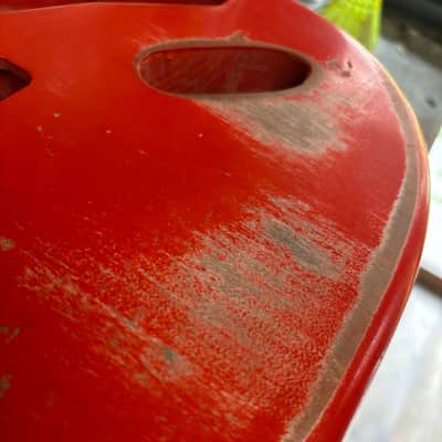 Fiesta Red Heavy Relic Stratocaster body, Nitro paint, made in Italy image 8