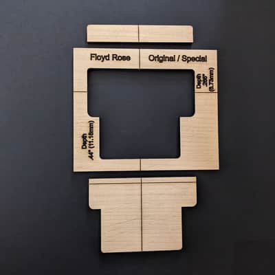 Strat to Floyd Rose Conversion Routing Template (4pc recessed routing for 2 1/16" modern import Fender bodies) image 3