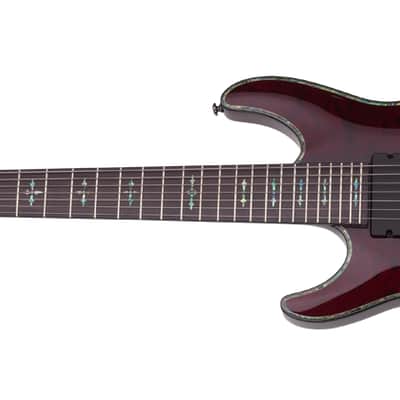Schecter Hellraiser C-7 Left-Handed Electric Guitar - Black Cherry (1796) image 6