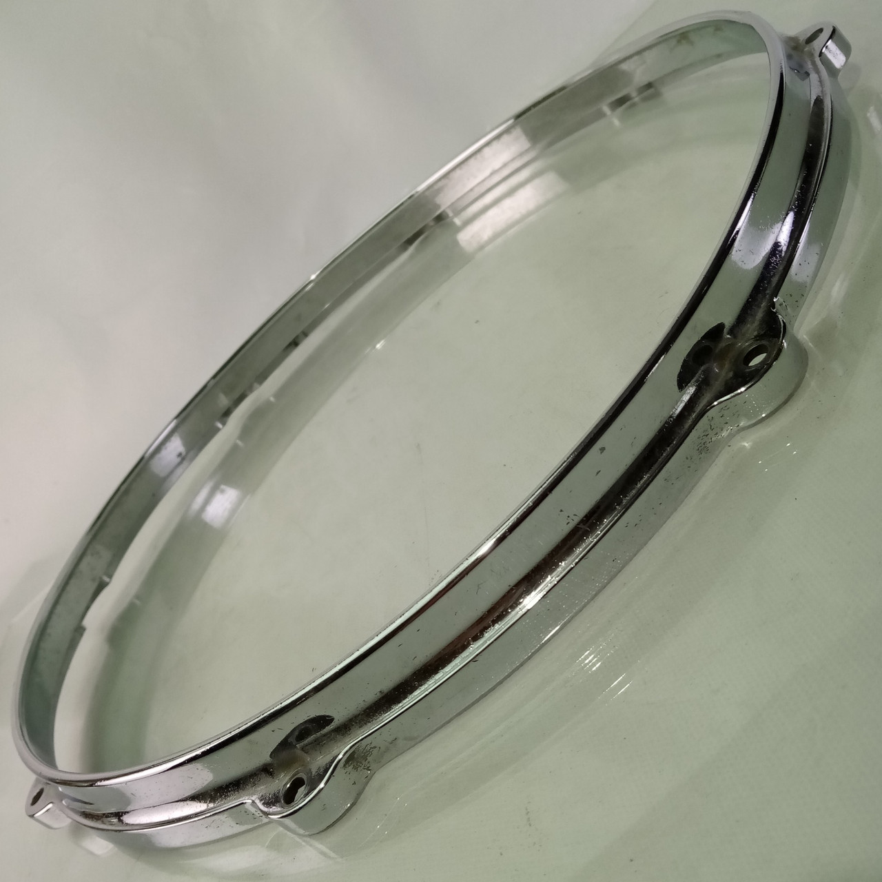 Boosey&Hawkes Ajax 14" 8Lug Die-Cast Floor Tom/Snare Drum Batter Rim/Hoop Chrome — main photograph