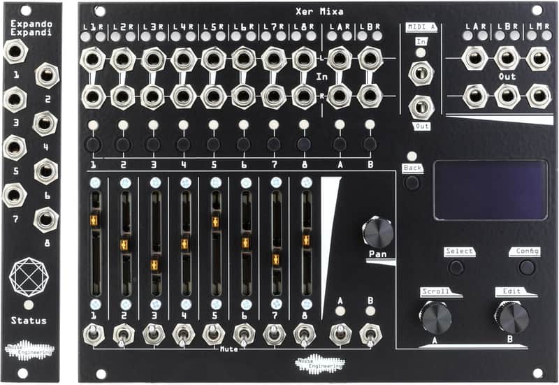 Noise Engineering Xer Mixa and Expando Expandi Eurorack Module Bundle - Black image 1