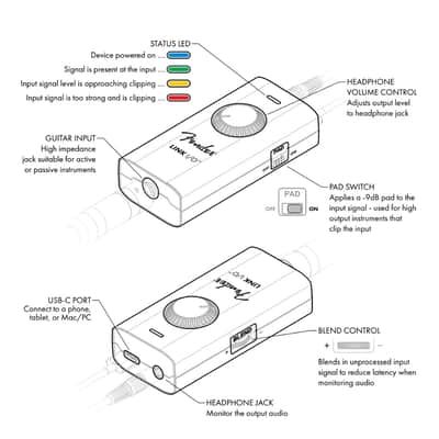Fender Link I/O USB Audio Interface 2024 - Present - Black image 6