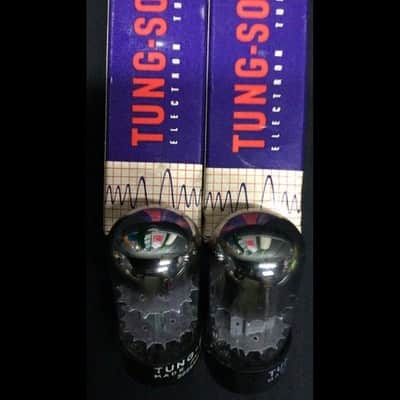 NOS MATCHED PAIR TUNG SOL 6SL7GT Flat Plate O Getter Audio VACUUM TUBES K.9703 image 3