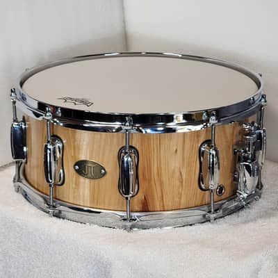 JT Custom Drums 14x6 Hickory Solid Stave Snare Drum 2025 - Natural color/lacquer image 1